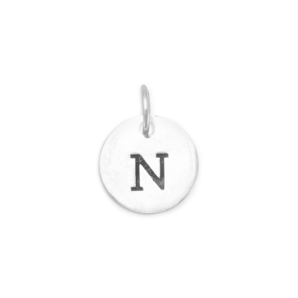 Sterling Silver Oxidized Initial "N" Charm