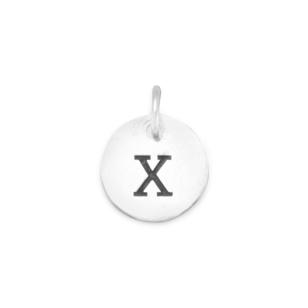 Sterling Silver Oxidized Initial "X" Charm