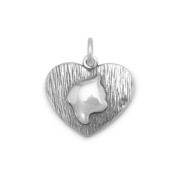 Sterling Silver Oxidized Cat Silhouette Charm