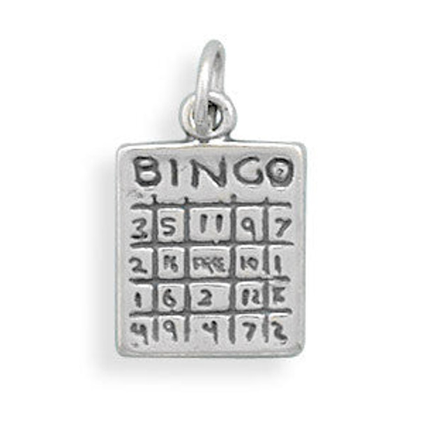 Sterling Silver Bingo Card Charm