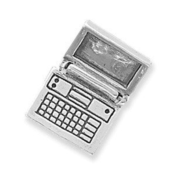 Sterling Silver Movable Laptop Computer Charm