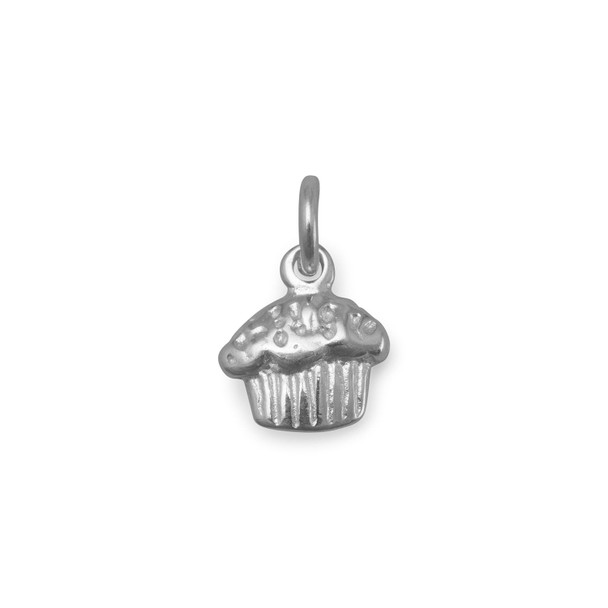 Sterling Silver Polished Cupcake Charm