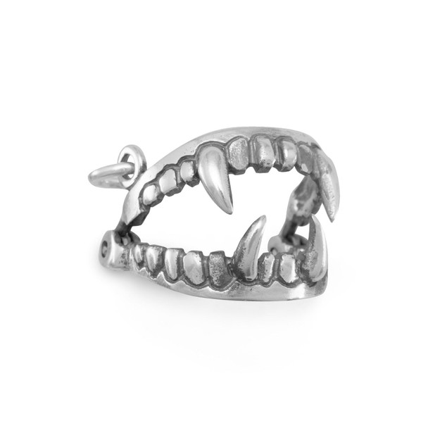 Sterling Silver Oxidized Fangs Charm