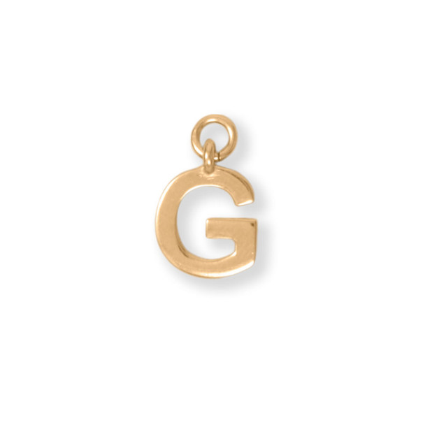 Sterling Silver 14 Karat Gold Plated Polished "G" Charm