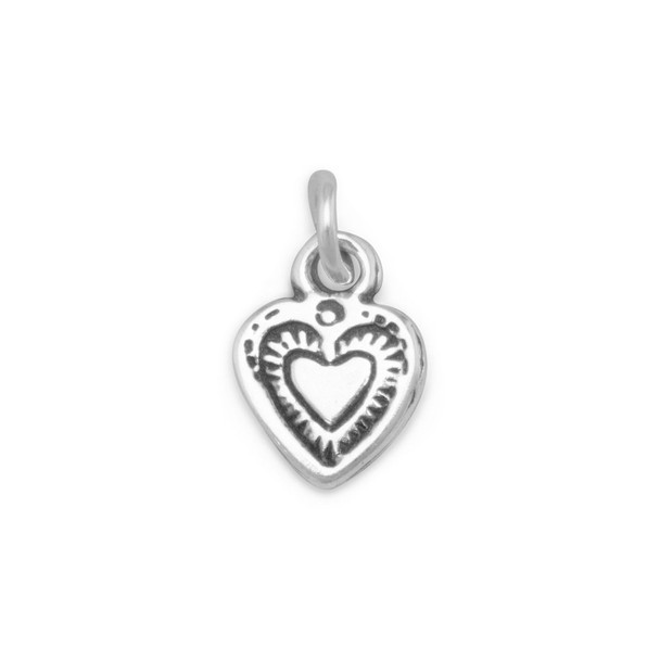 Sterling Silver Oxidized Heart Charm