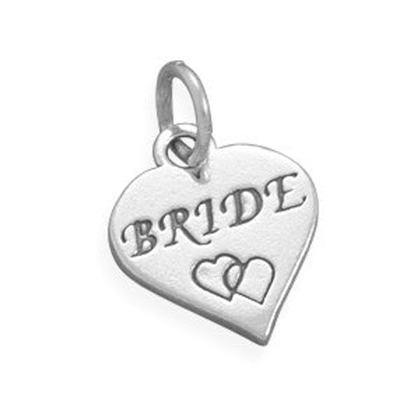 Sterling Silver Oxidized Bride Charm