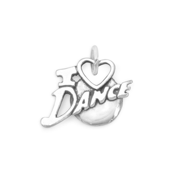 Sterling Silver I Love Dance Charm