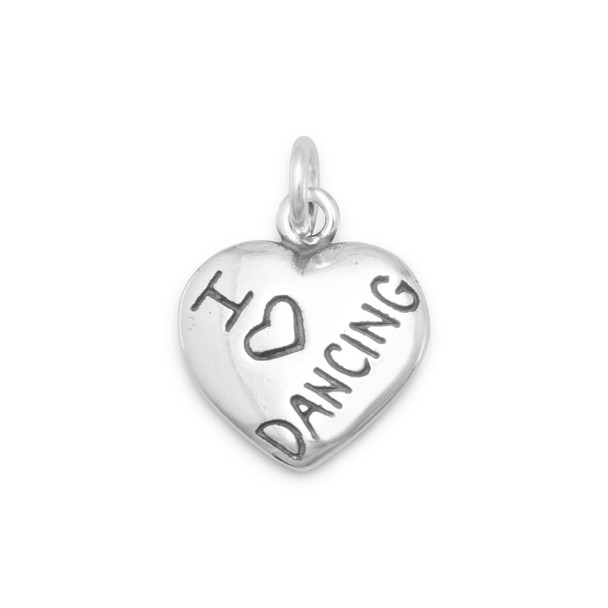 Sterling Silver I Love DANCING Charm