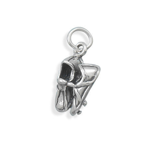 Sterling Silver Oxidized Track Shoes Charm