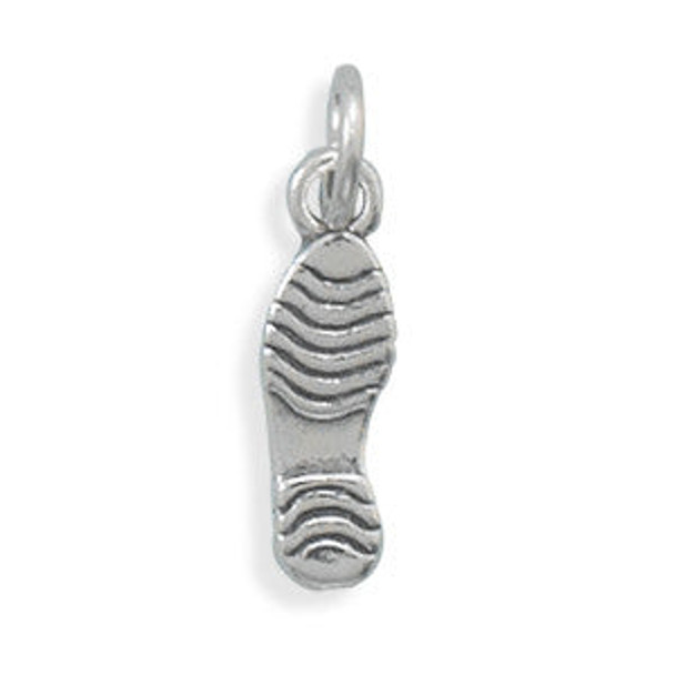 Sterling Silver Oxidized Running Shoe Charm