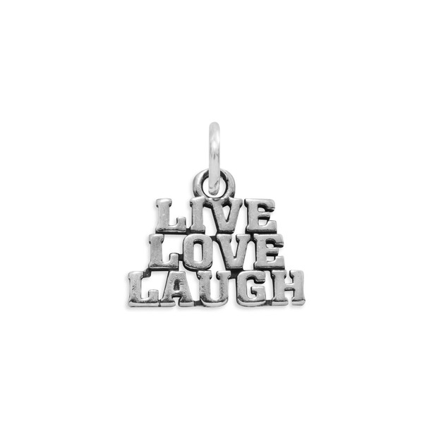 Sterling Silver Live Love Laugh Charm