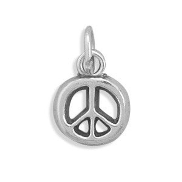 Sterling Silver Peace Symbol Charm