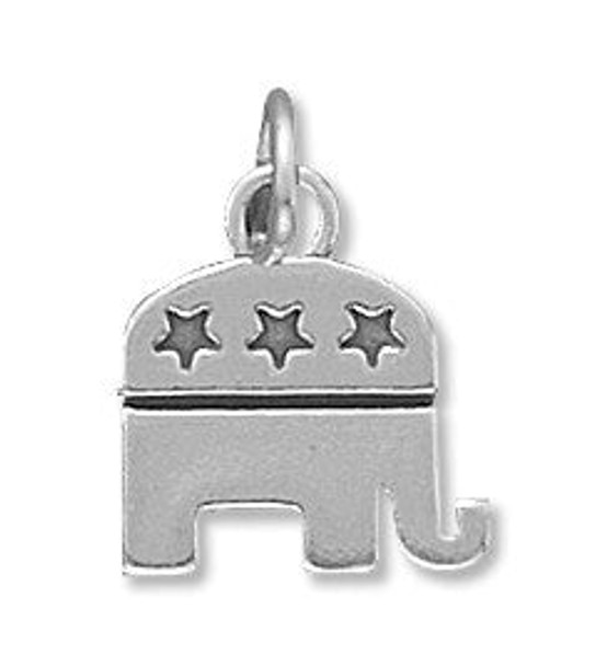 Sterling Silver Republican Elephant Charm
