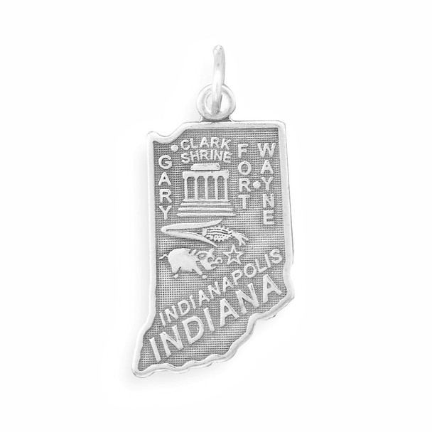 Sterling Silver Indiana State Charm