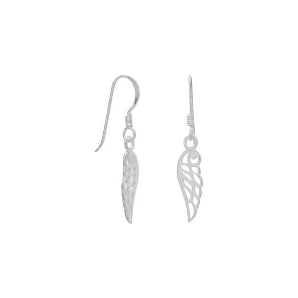 Sterling Silver Polished Angel Wing Earrings