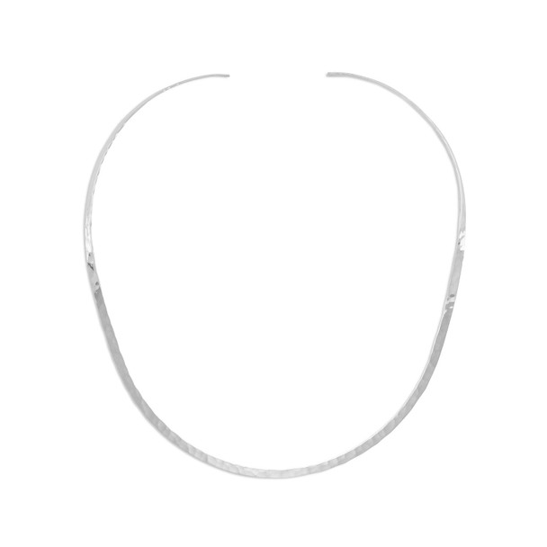 Sterling Silver Hammered Open Back Collar