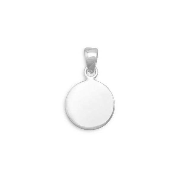 Sterling Silver 13mm Round Engravable Tag