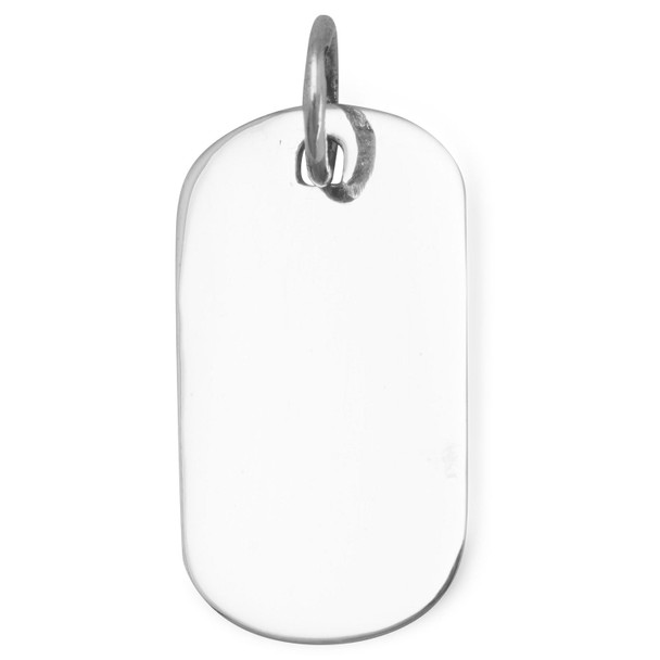 Sterling Silver Engravable Tag Pendant