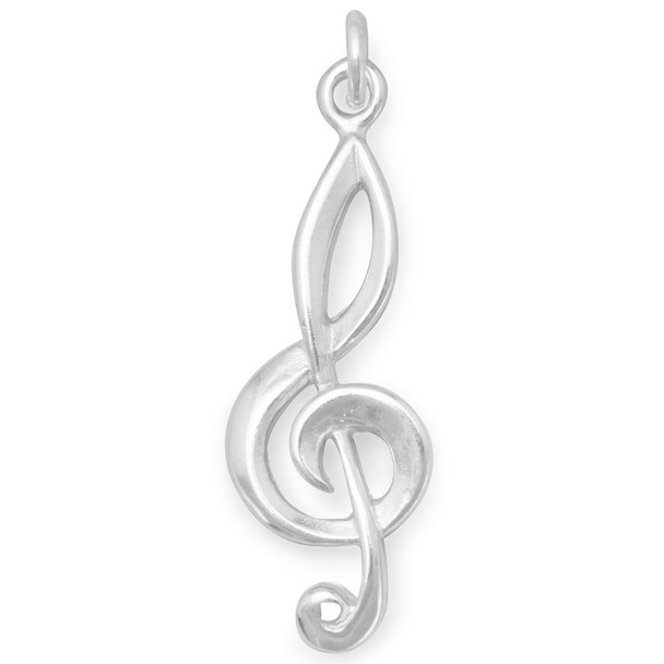 Sterling Silver Treble Clef Pendant 72257