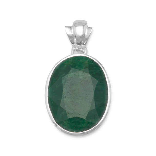 Sterling Silver Oval Faceted Beryl Pendant