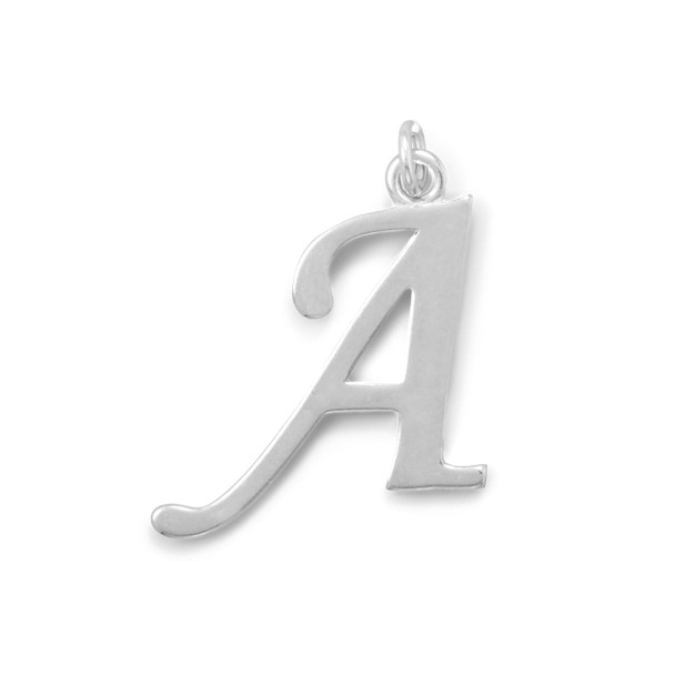 Sterling Silver Polished Letter A Initial Pendant