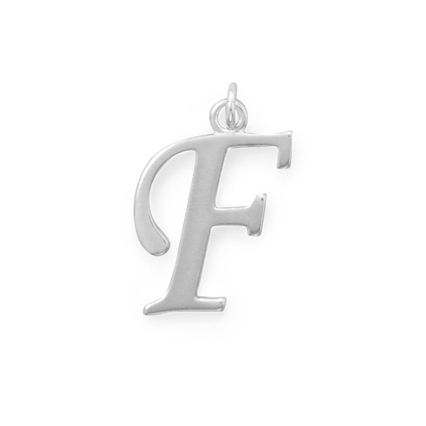 Sterling Silver Polished Letter F Initial Pendant