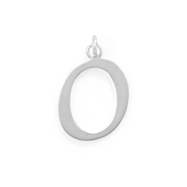 Sterling Silver Polished Letter O Initial Pendant