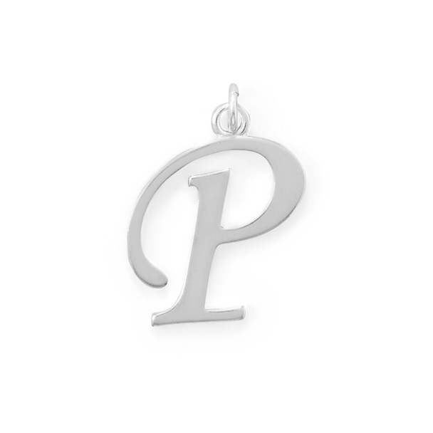 Sterling Silver Polished Letter P Initial Pendant