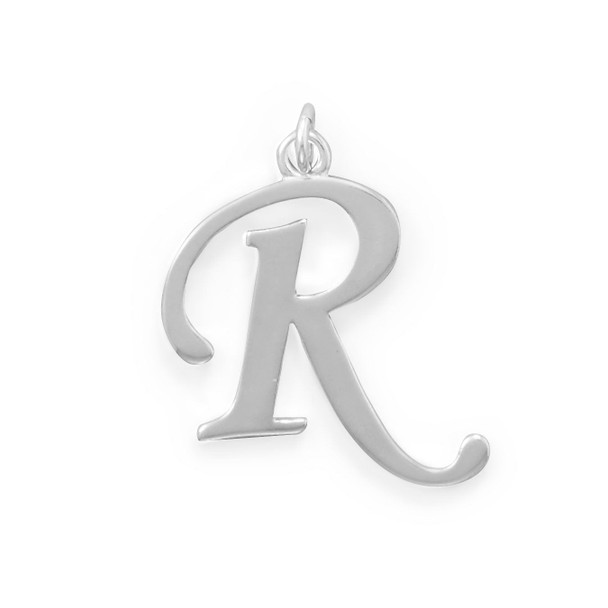 Sterling Silver Polished Letter R Initial Pendant