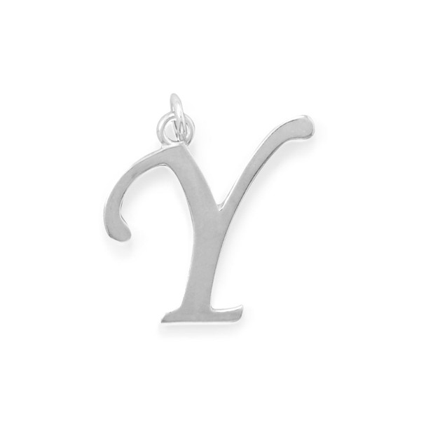 Sterling Silver Polished Letter Y Initial Pendant