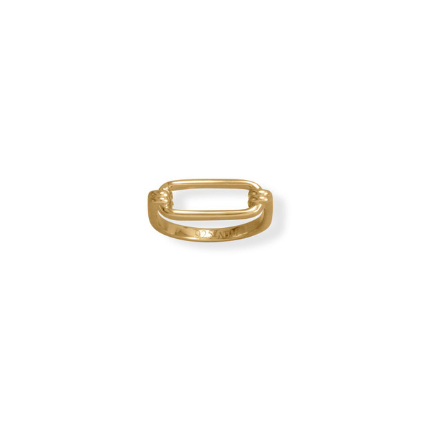 Sterling Silver 14 Karat Gold Plated Paperclip Ring