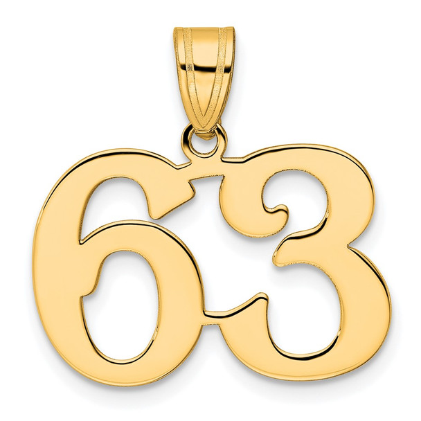 14k Yellow Gold Polished Number 63 Pendant