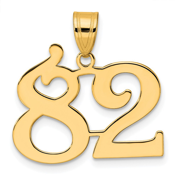 14k Yellow Gold Polished Number 82 Pendant