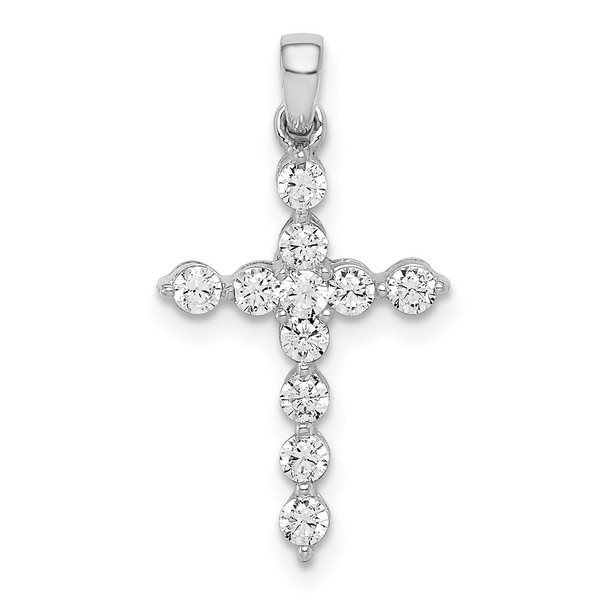 14k White Gold Diamond Cross Pendant PM4968-040-WA