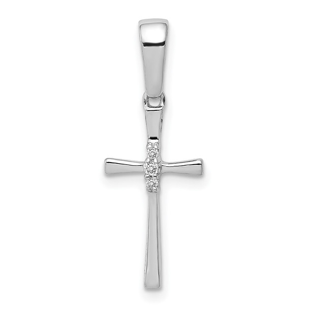 14k White Gold .02ctw Diamond Cross Pendant PM5007-002-WA