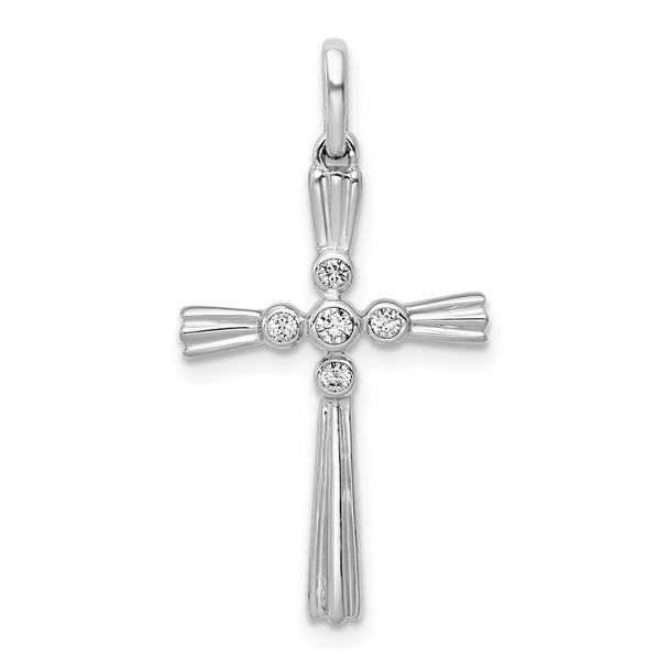 14k White Gold 1/15ctw Diamond Cross Pendant PM5025-008-WA