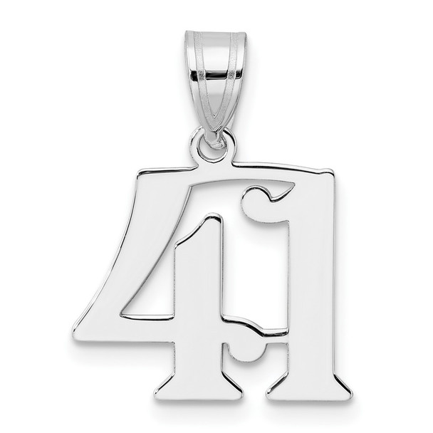 14k White Gold Polished Number 41 Pendant