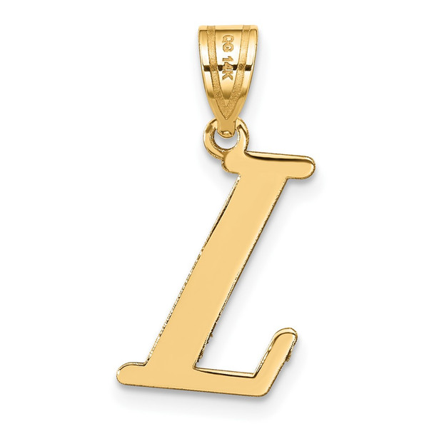 14k Yellow Gold Polished Letter L Initial Pendant