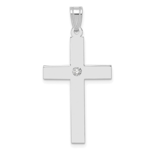 14k White Gold .02ctw Diamond Cross Pendant XWR40