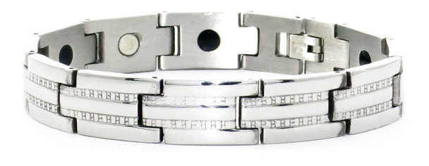 Silver Track - Stainless Steel Magnetic Bracelet -