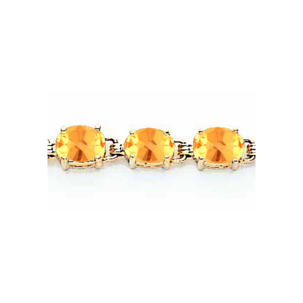 14K Yellow Gold 6x4mm Oval Citrine bracelet