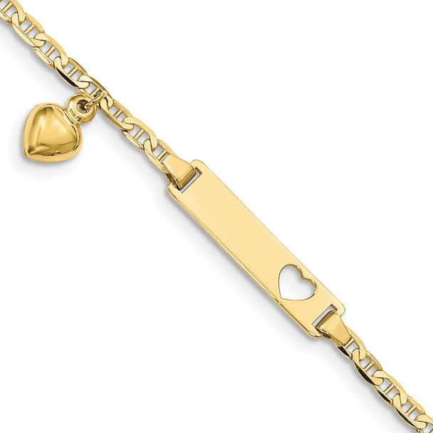 6" 10k Yellow Gold Flat Anchor Link ID Bracelet 10BID101-6