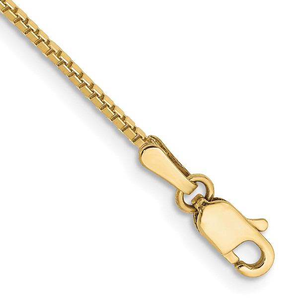 9" 10k Yellow Gold 1.1mm Box Chain Anklet