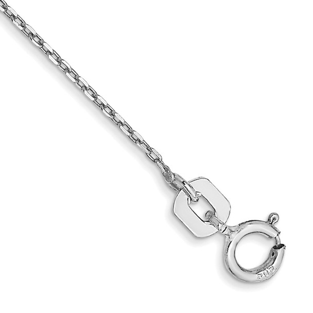 10" 10k White Gold .8mm Diamond-cut Cable Chain Anklet