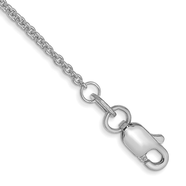 10" 10k White Gold 1.4mm Cable Chain Anklet