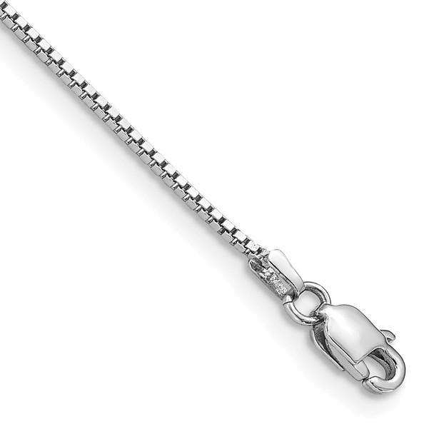 7" 10k White Gold .95mm Box Chain