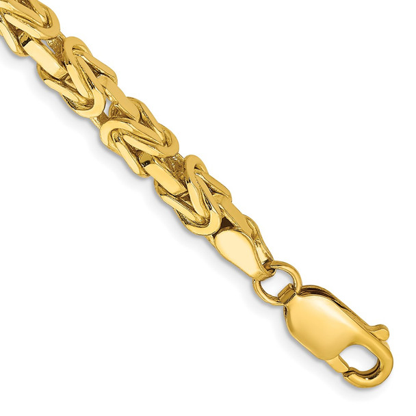 7" 10k Yellow Gold 4mm Byzantine Chain
