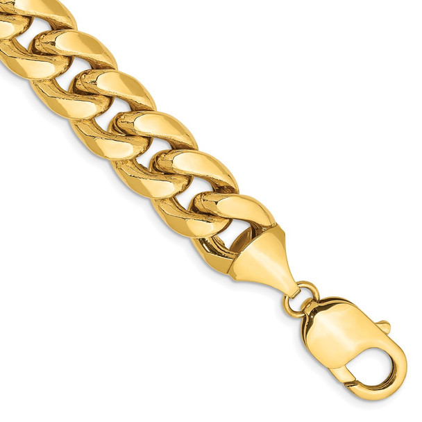 10" 10k Yellow Gold 11mm Hollow Miami Cuban Chain