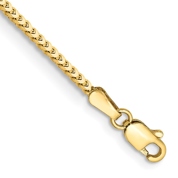 7" 10k Yellow Gold 1.5mm Franco Chain