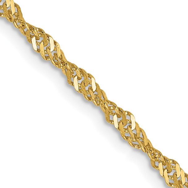 7" 10k Yellow Gold 2mm Singapore Chain